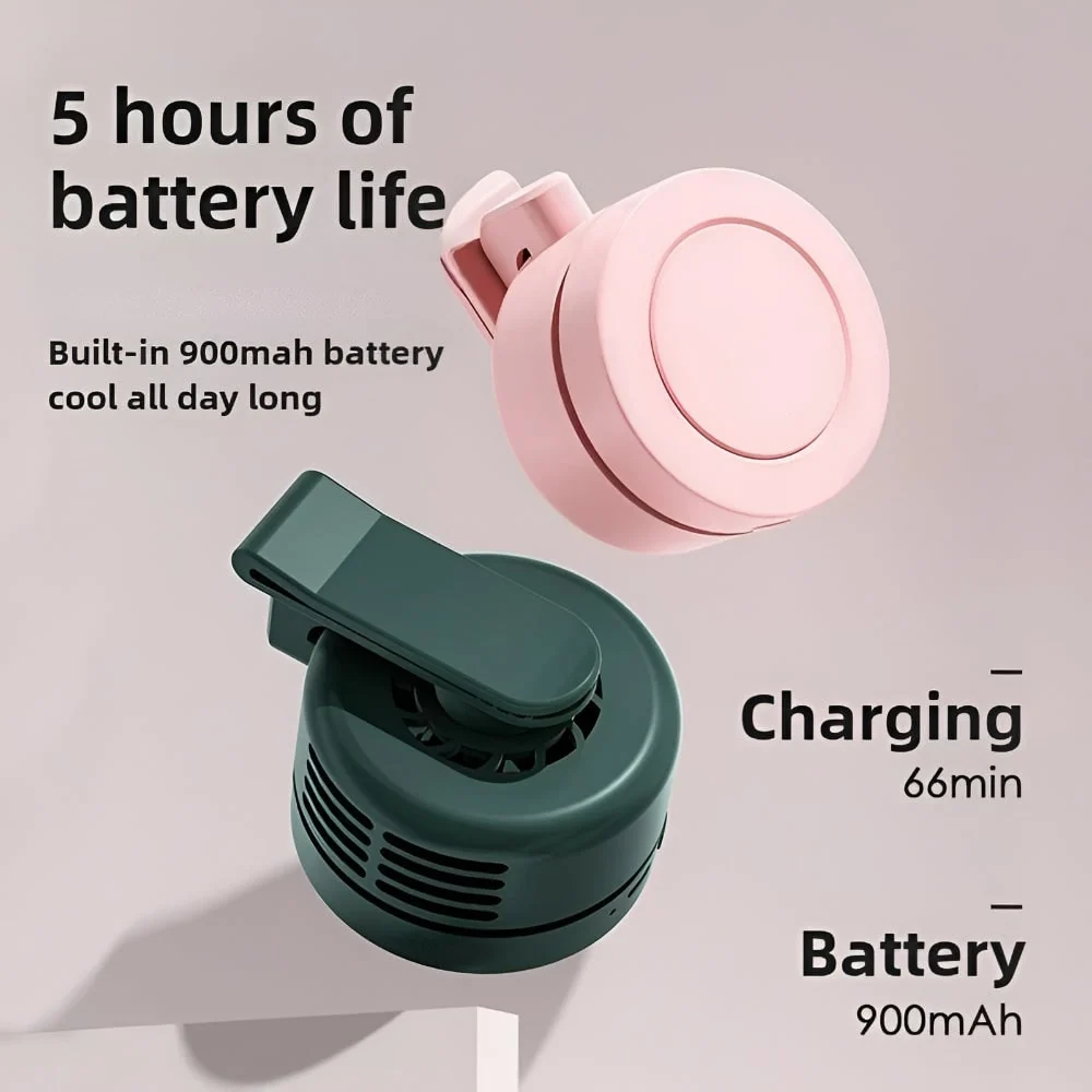 Portable Neck Fan Clip-On Fan Mini Rechargeable Hands-Free - Image 7
